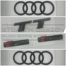 Fits Audi TT S Line 8S MK3 Gloss Black Badge Set Front & Rear Curved Rings OEM+