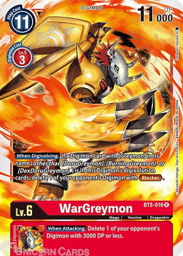 Bt5 016 wargreymon rare - bt5-016,