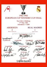 ABERDEEN FC 1983 EUROPEAN CUP WINNERS CUP FINAL SIGNED PRE-PRINT x12 OF THE TEAM