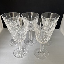 SET OF 5 CUT GLASS CLARET GLASSES STYLE OF LISMORE PATTERN 