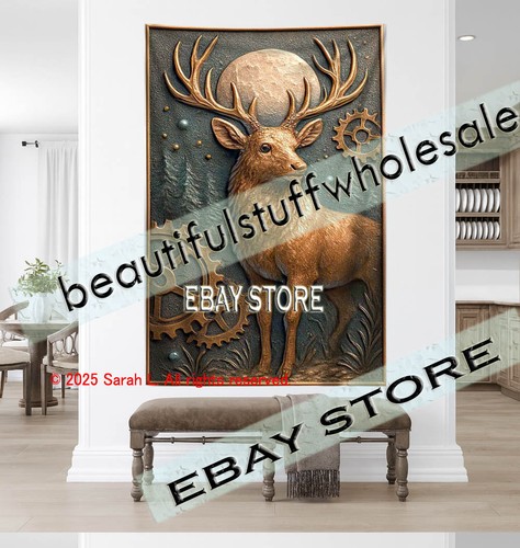 Steampunk stag tapestry