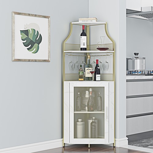 Corner wine rack - rack, baffle