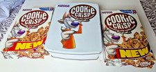 2001 Nestle Cereal Cookie Crisp Launch 2 Packet variations & Metal Storage Tin