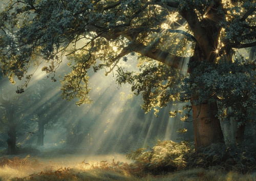 Woodland forest trees - trees, canvas