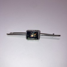 Kingfisher silver bar brooch