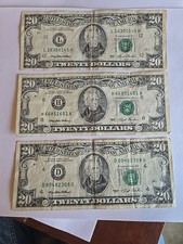 $20 Dollar bills 1993 Lot of 3
