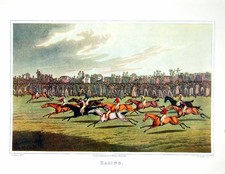 Original Old Antique Print