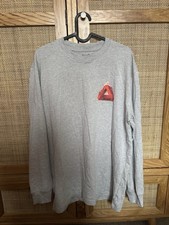 Palace Men's Long Sleeve Skate T-Shirt Grey Size Medium