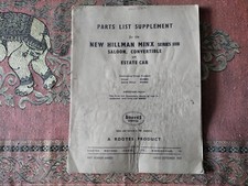 PARTS LIST SUPPLIMENT BOOK - 6600832 - HILLMAN MINX SERIES IIIb (c1960)