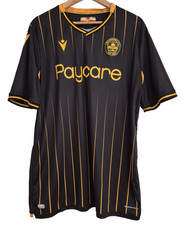 Motherwell Football Shirt Away 2021/22 Size 3XL 24" PTP  Black/Gold Macron