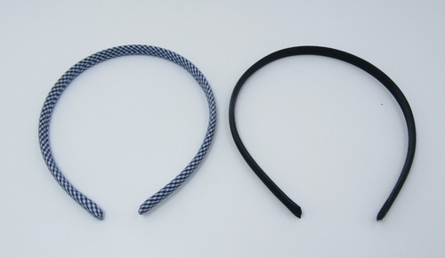Thin satin hairbands navy - 2,
