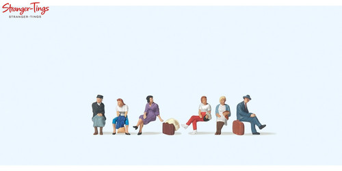 Preiser travellers seated - travellers, (6)