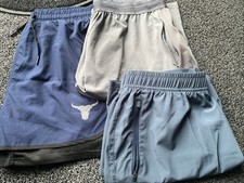 Job Lot 3x Pairs Men’s Gym Shorts With Zip Pockets And Inner Lining, Size  XL