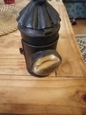Antique police hiatt-type dark oil lamp