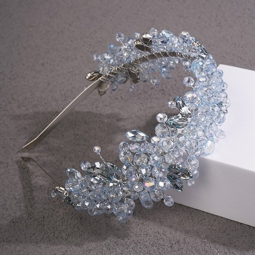 Mint blue crystal headband - blue,
