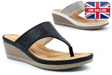 Womens Glitter Toe Post
