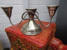 PLATO treble silver plate candle holder.