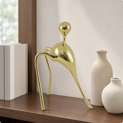 Copper sculpture geometric - sculpture,