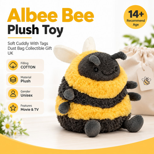 Albee bee plush toy soft - bee,