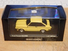 MINICHAMPS 1/43 1976 FORD ESCORT mk2 RS2000 in YELLOW #400 084302, 1/1008