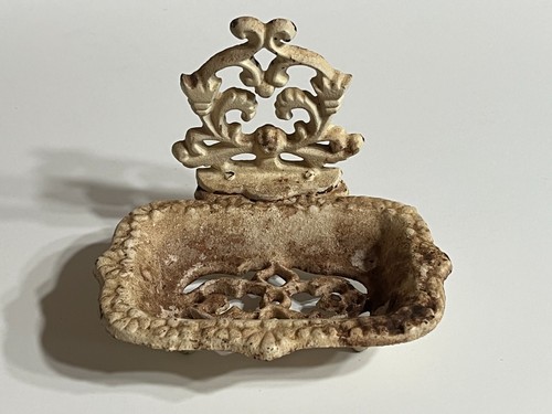 Rustic beige cast iron - iron, footed