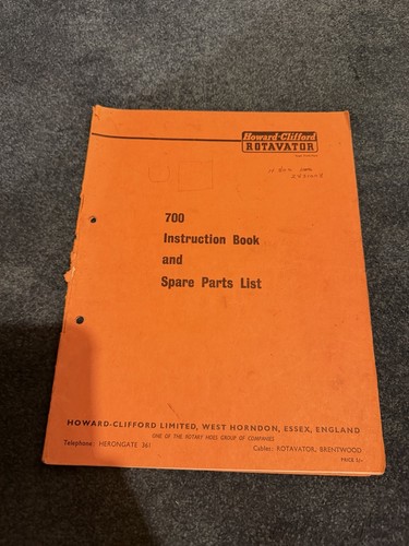 Howard 700 rotavator manual - 700,