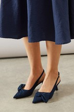 Wallis Navy Court Shoes Womens Occasion Heels