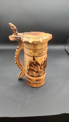Wooden stein pyrography - wooden,