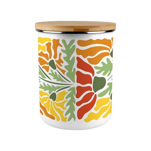Retro flowers storage tin - retro,