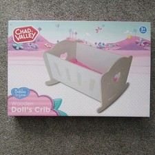 Chad Valley Children's Wooden Dolls Crib Brand New