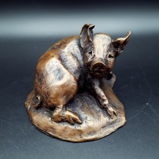 Pig Figurine Bronze Effect Pig