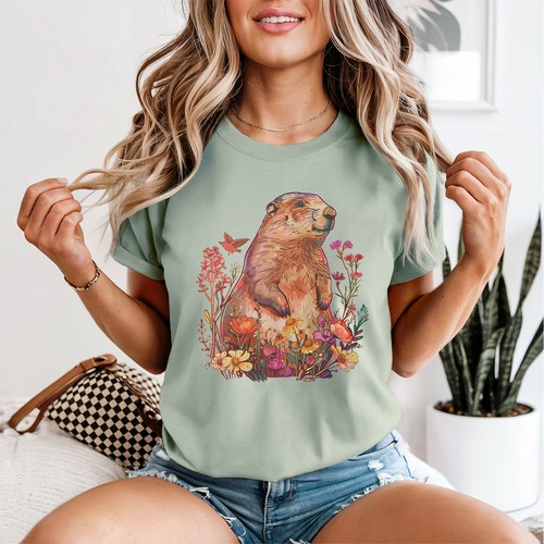 Floral marmot womens - womens, t-shirt
