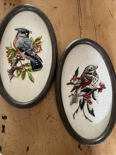 Vtg completed cross stitch - cross,