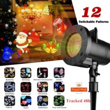 Newest LED Christmas Moving Laser Projector Light Snowflake Xmas Outdoor Lamp UK
