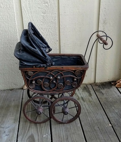 Vintage pram baby doll - vintage,