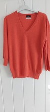 Orange 100% Cashmere Jumper Size 14, 3/4 Sleeves. F&F
