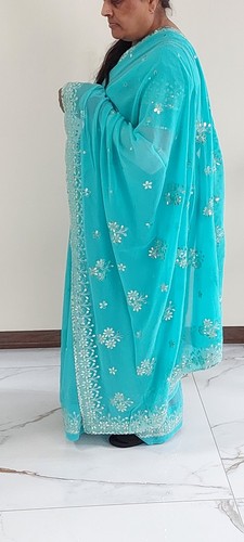Beautiful blue sari with - beautiful,