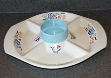 Poole Pottery Vintage Christmas Party Hors D'oeuvres / crudity dish 40cms across