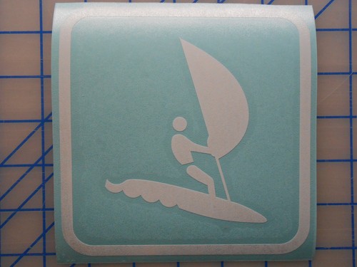 Windsurfing sticker decal - sticker, 4"