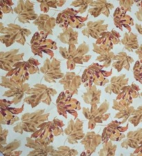 RALPH LAUREN RUST MAPLE LEAF Tablecloth 70" Round 100% COTTON STAIN RESISTANT
