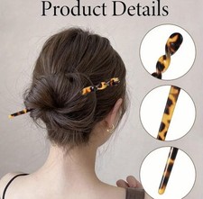 1pc Retro Leopard Hair Stick, Acetic Acid Chinese Hairpin, Elegant Bun Clip