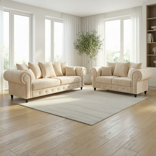 Luxury velvet sofa - set, 3+2