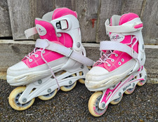 SFR Vision II Pink & White Inline Skates Size Adjustable