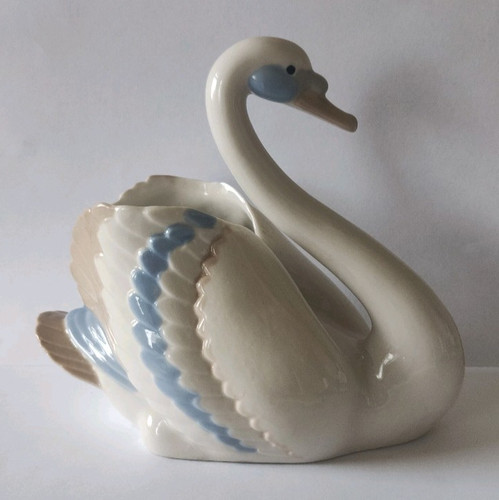 Porcelain digital swan planter - swan,