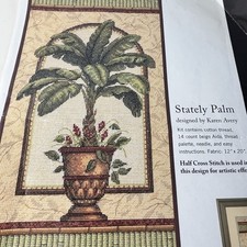 Vtg 2002 Dimensions Part Worked Stately Palm Counted Cross Stitch Kit 35086
