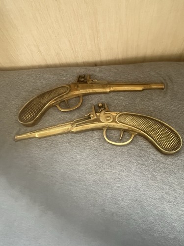 Pair vintage brass flint - pair,