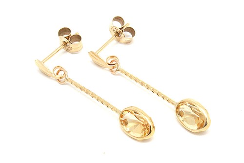 9ct gold citrine - gold, drop