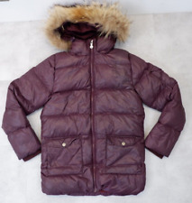 Pyrenex kids duck down padded coat, size age 14 years, Maroon, Fur Trim Hood GC