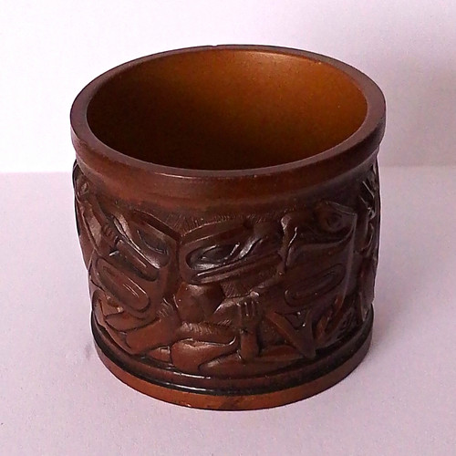 Boma carved wooden round - boma,
