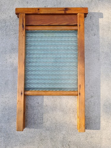 Antique glass washboard 1940s - antique,
